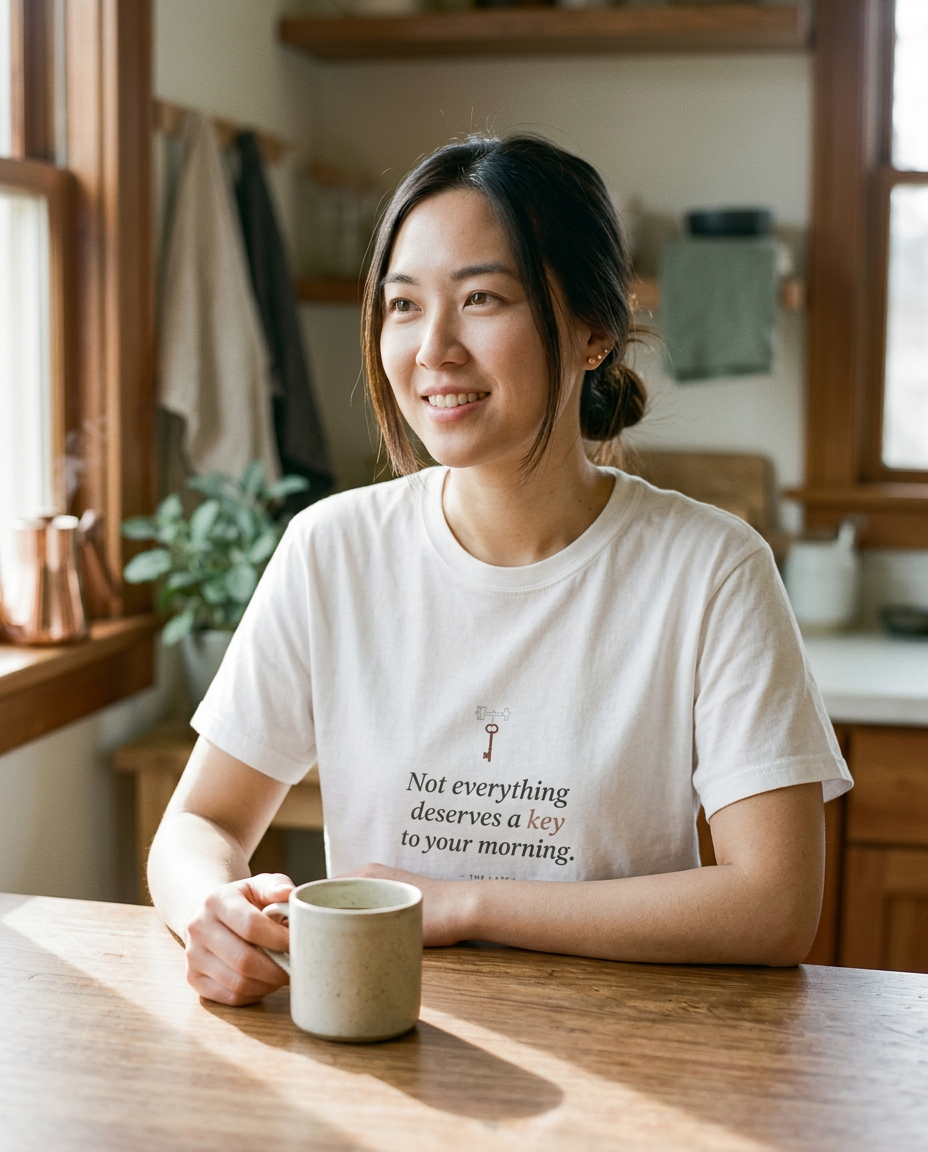 Not Everything Gets a Key — The Latch Tee - on a model