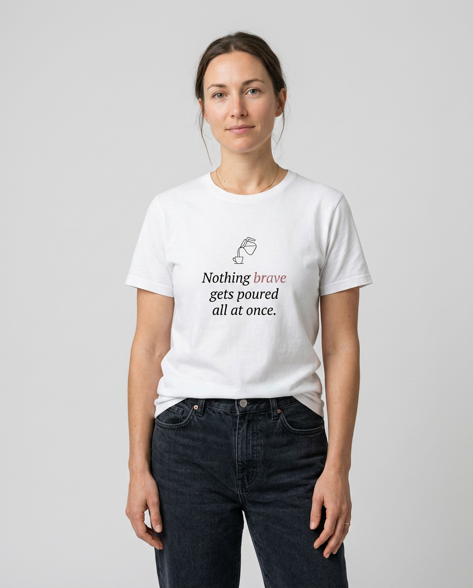 model: Nothing Brave All at Once — The First Cup Tee - catalog-hero