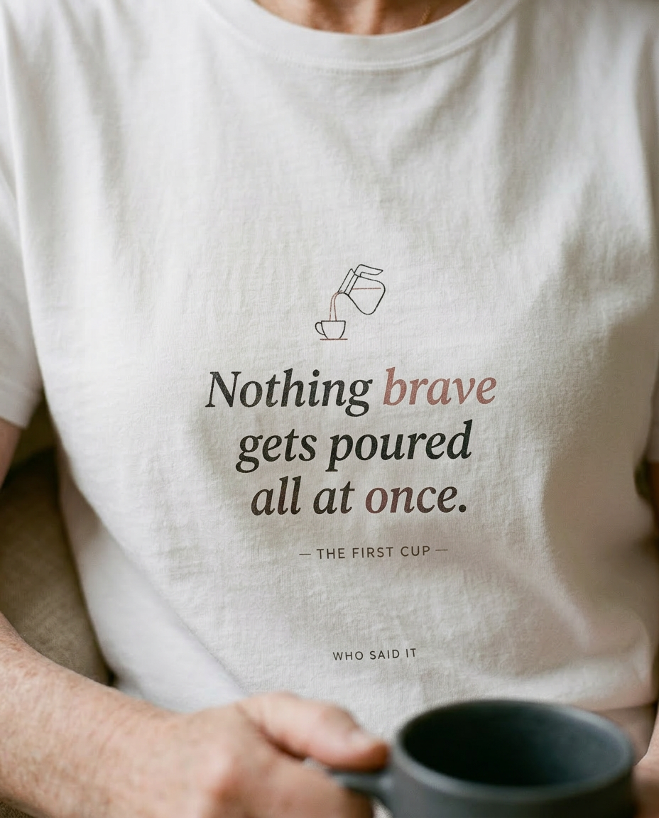 model: Nothing Brave All at Once — The First Cup Tee - detail