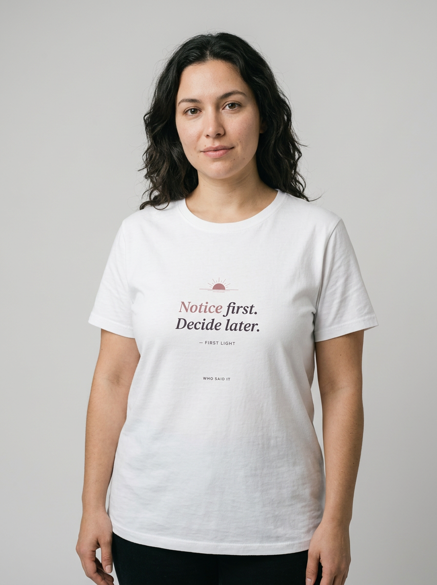 model: Notice First — The First Light Tee - catalog-hero
