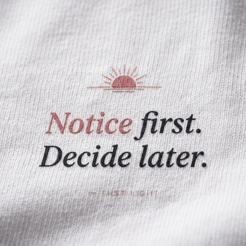 Notice First — The First Light Tee - detail
