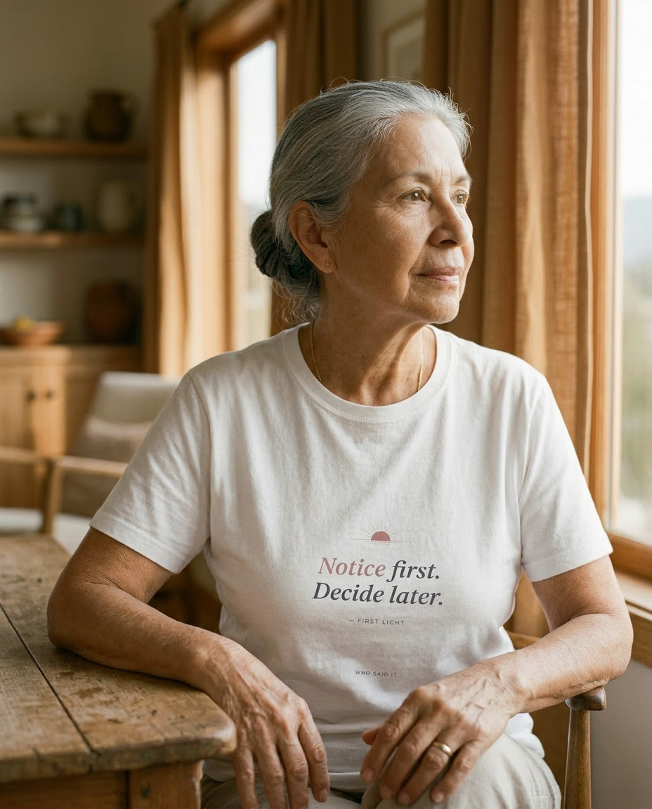 model: Notice First — The First Light Tee - lifestyle