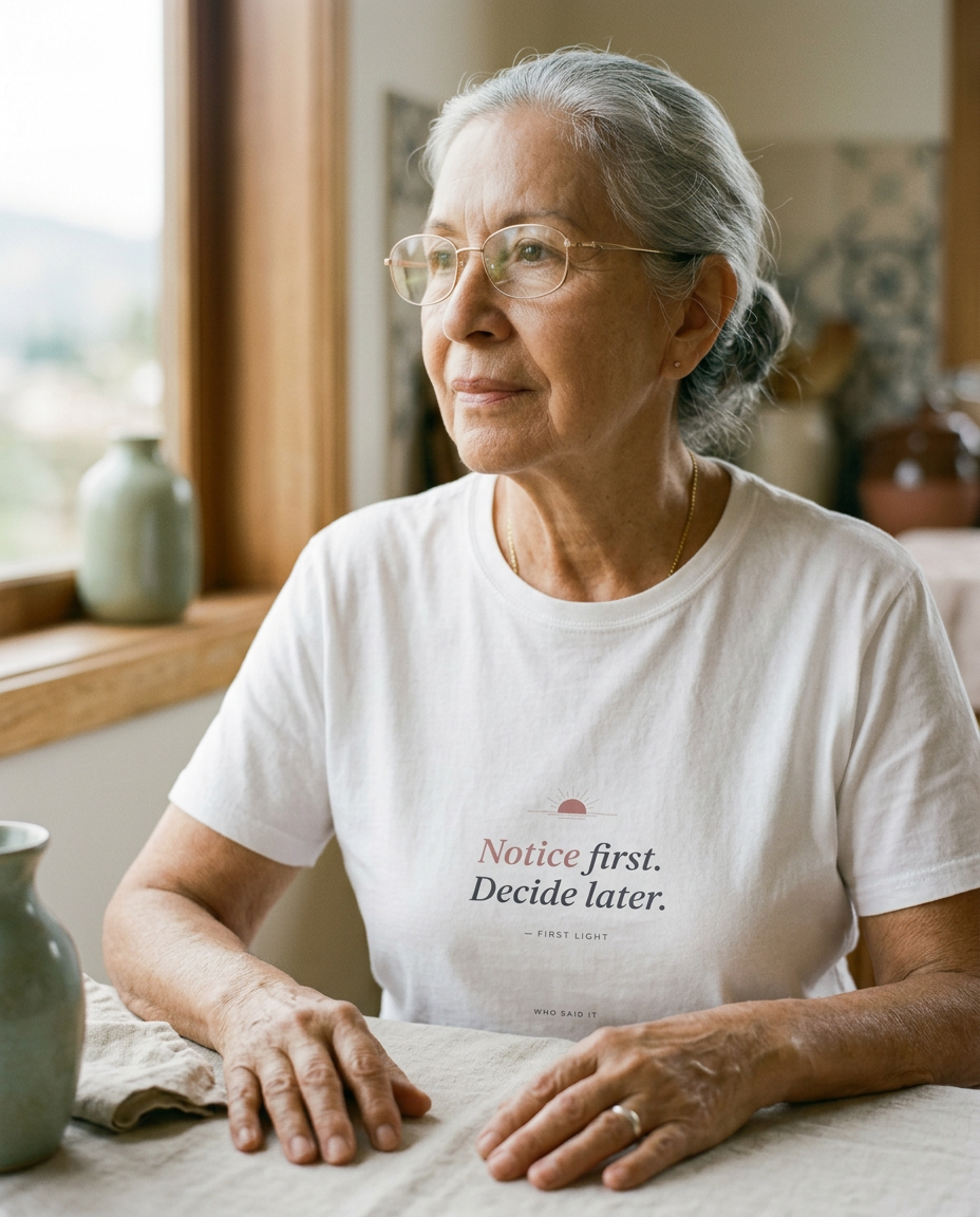 Notice First — The First Light Tee - on a model