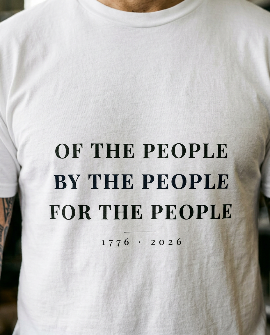 model: Of, By, For the People Tee - detail