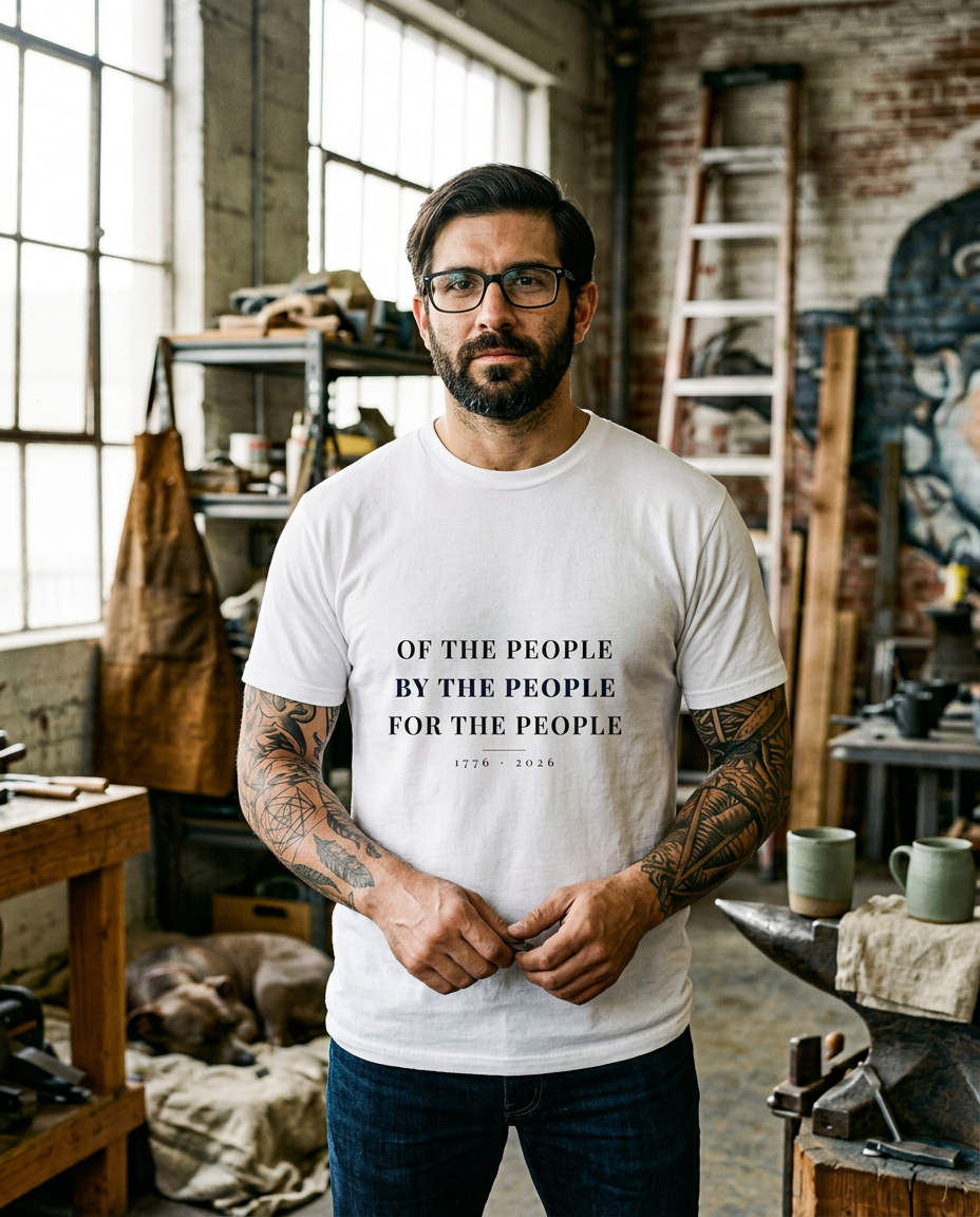 Of, By, For the People Tee - on a model