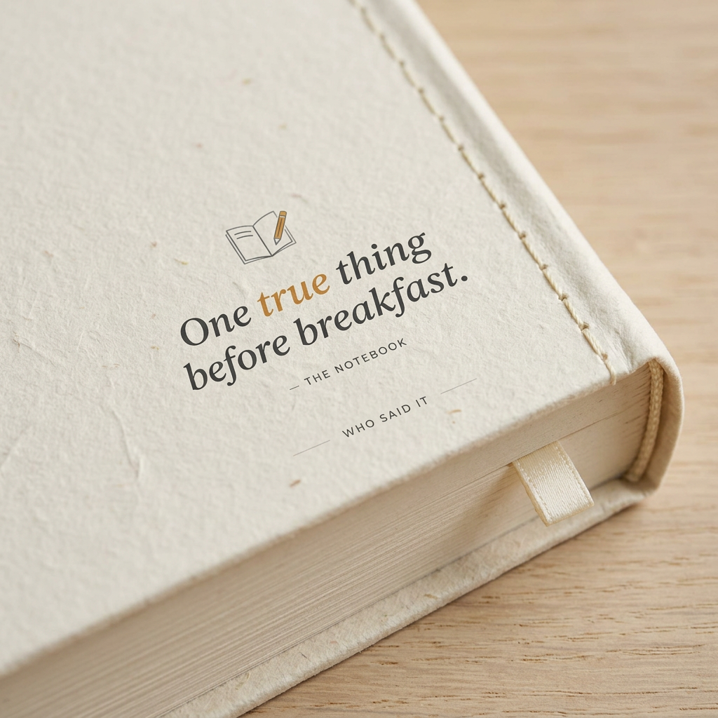 One True Thing — The Notebook Tee - detail
