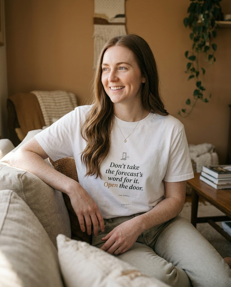model: Open the Door — The Porch Tee - lifestyle