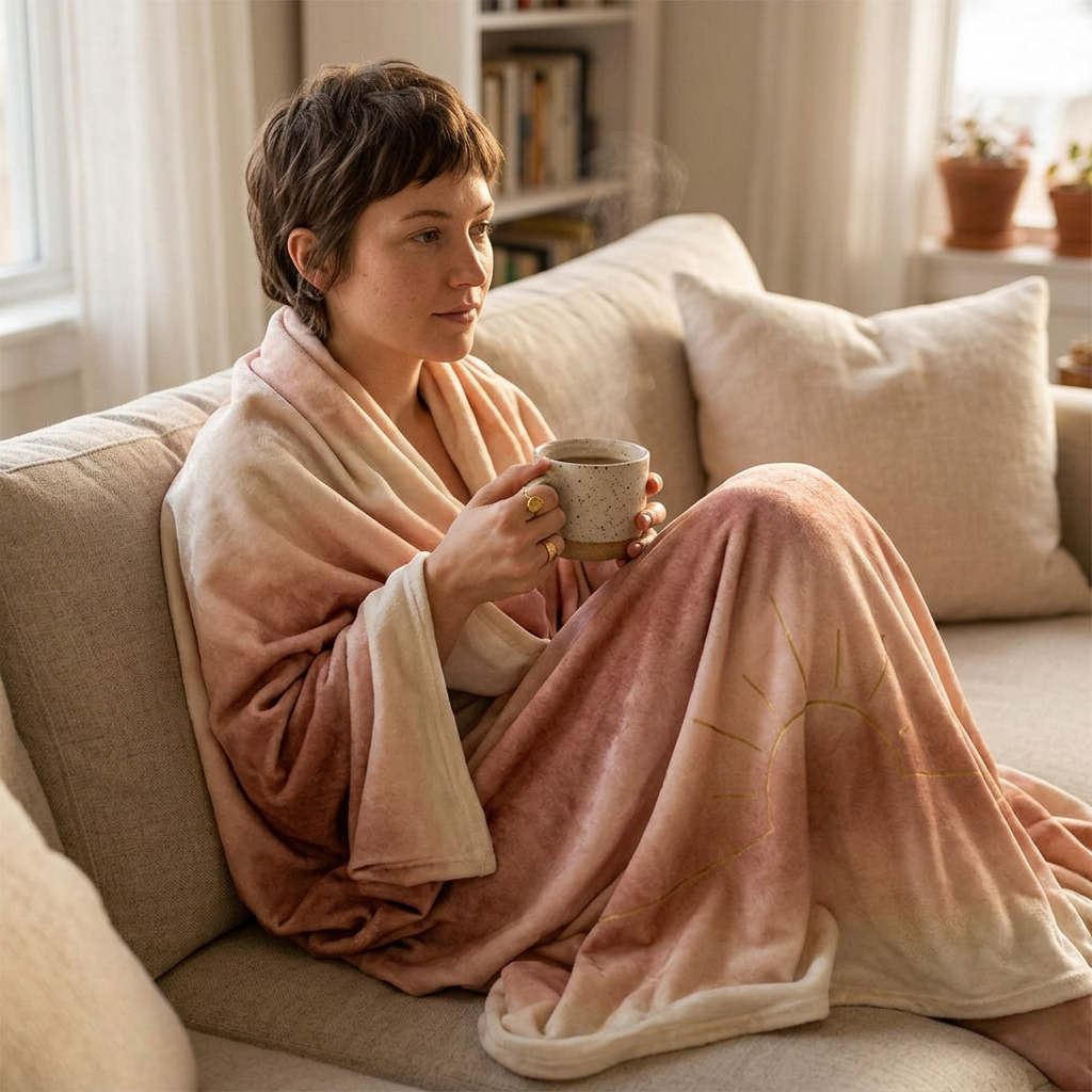 model: Our Family Home — Velveteen Blanket - lifestyle