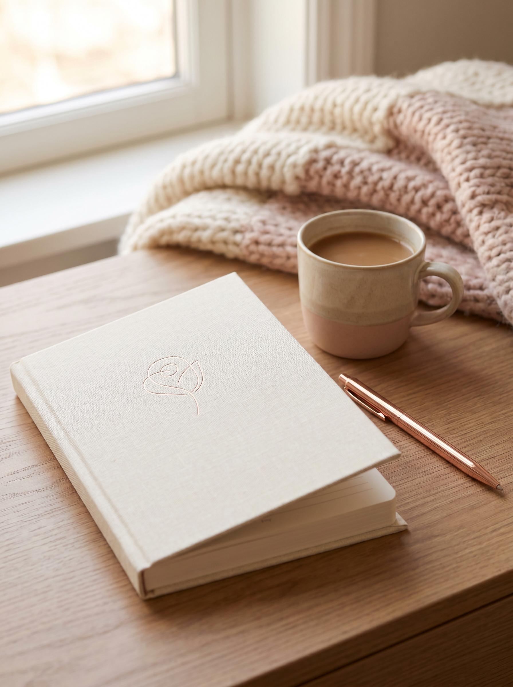 The Morning Journal hardcover on a sunlit desk