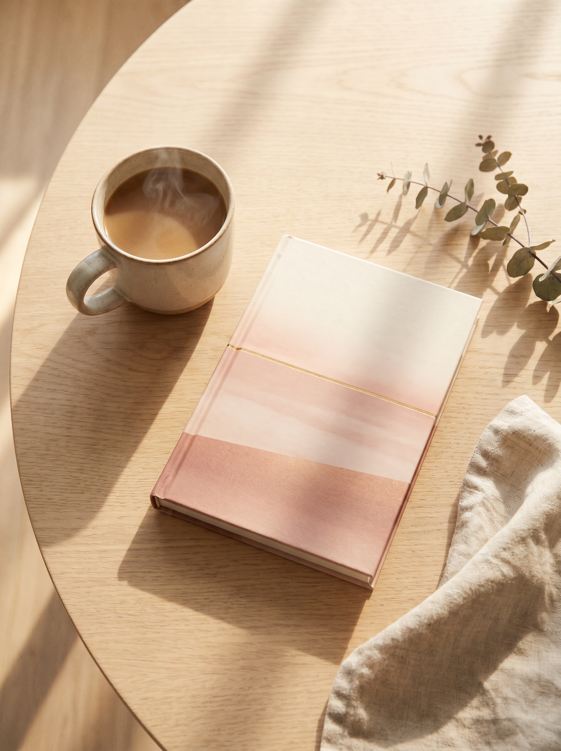 The Morning Two bundle - mug and journal in warm morning light