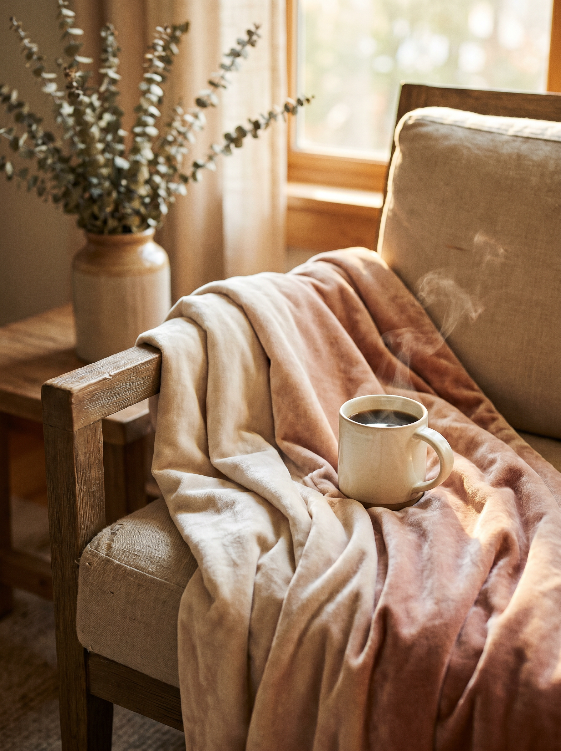 The Slow Morning bundle - velveteen throw and mug