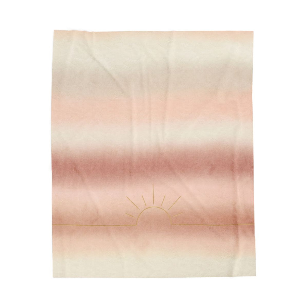 Our Family Home velveteen blanket in first-light dawn gradient (front)