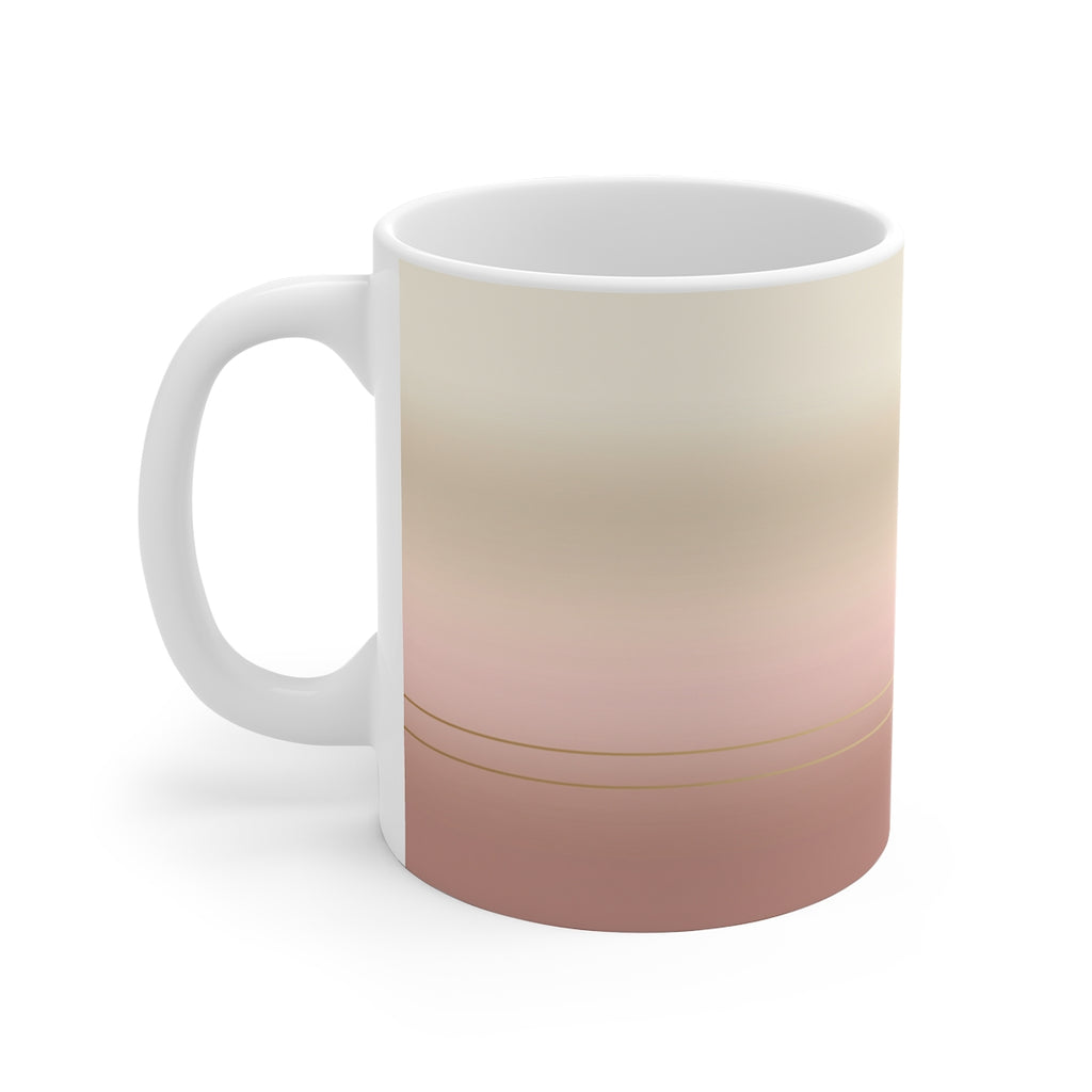 The Original Morning Person mug with first-light gradient wrap (left)