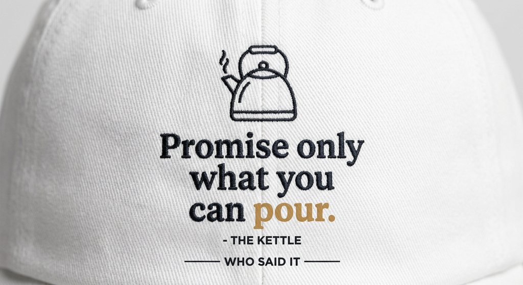 Promise What You Can Pour — The Kettle Tee - detail