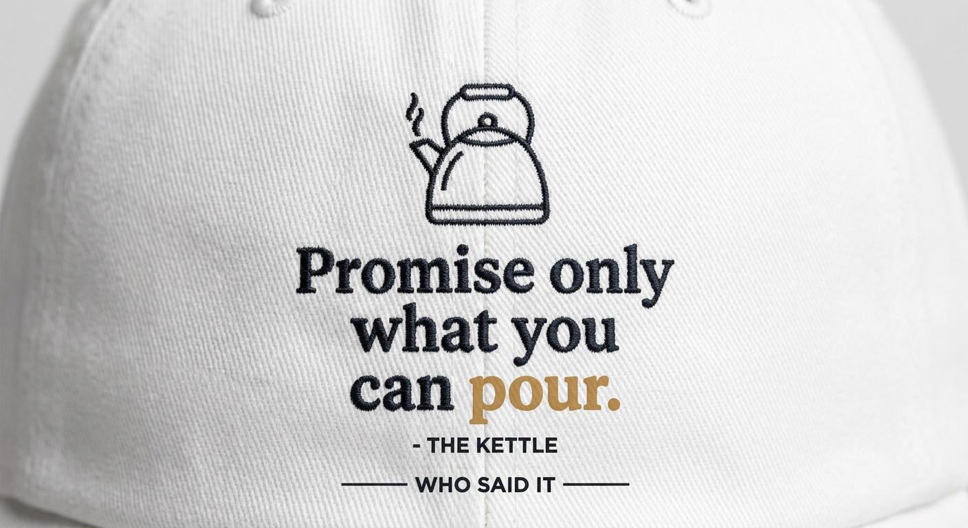 Promise What You Can Pour — The Kettle Tee - detail