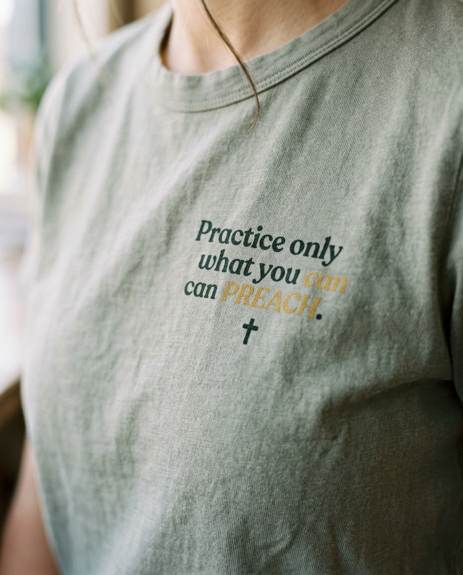 model: Promise What You Can Pour — The Kettle Tee - detail