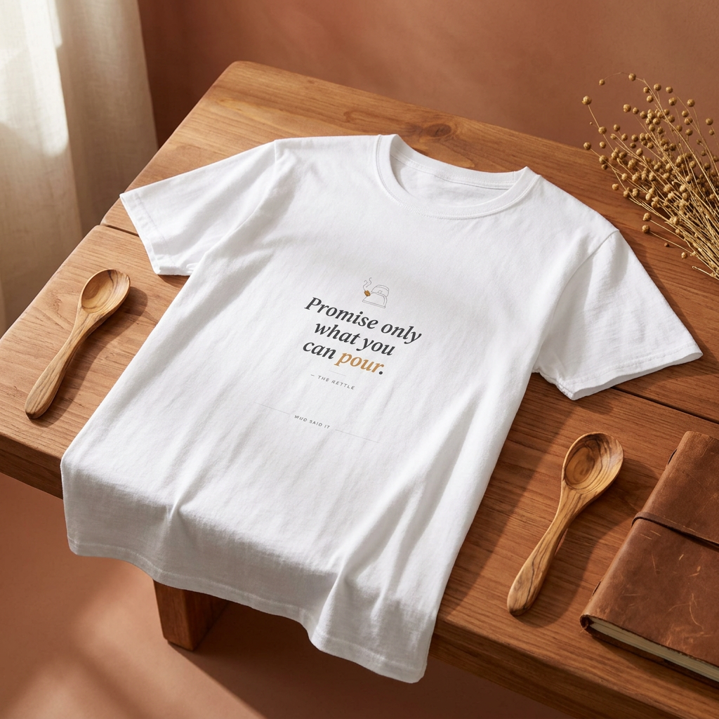 Promise What You Can Pour — The Kettle Tee - styled