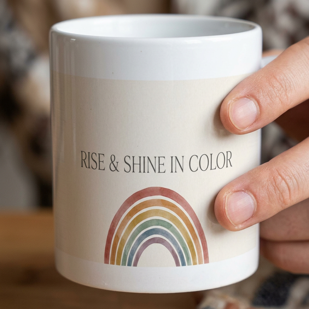 model: Rise & Shine in Color — Ceramic Mug - detail