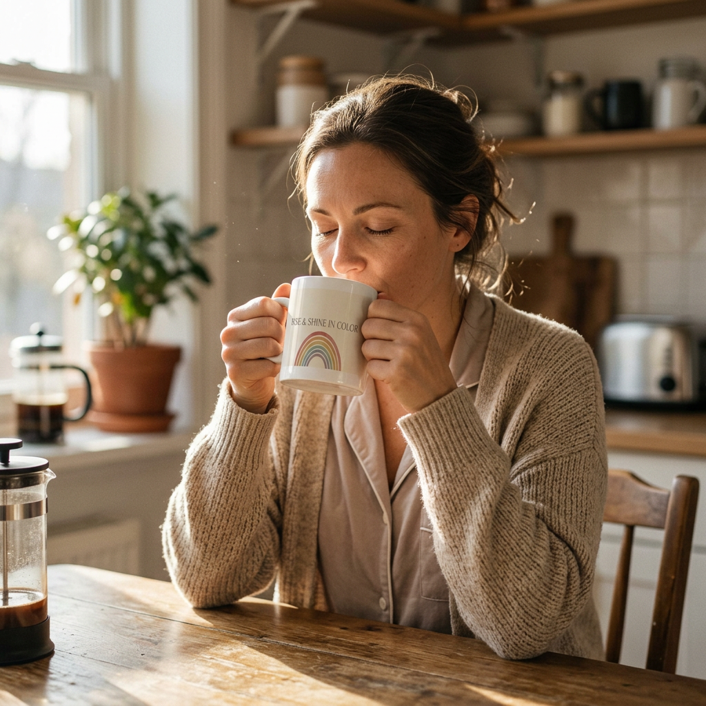 model: Rise & Shine in Color — Ceramic Mug - lifestyle