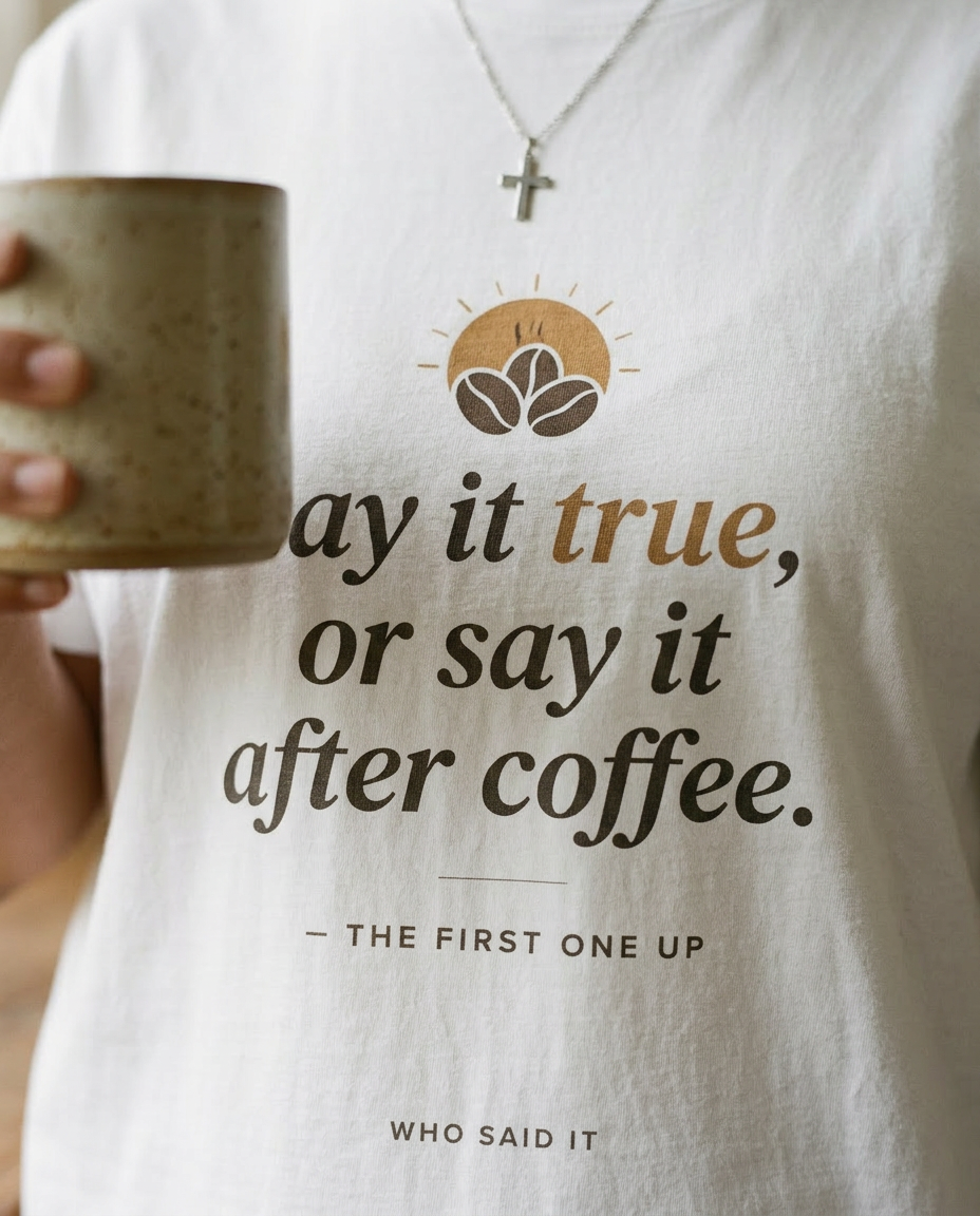 model: Say It True — The First One Up Tee - detail