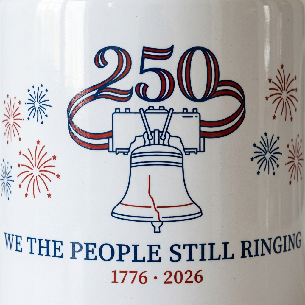 Still Ringing — America 250 Ceramic Mug - print detail