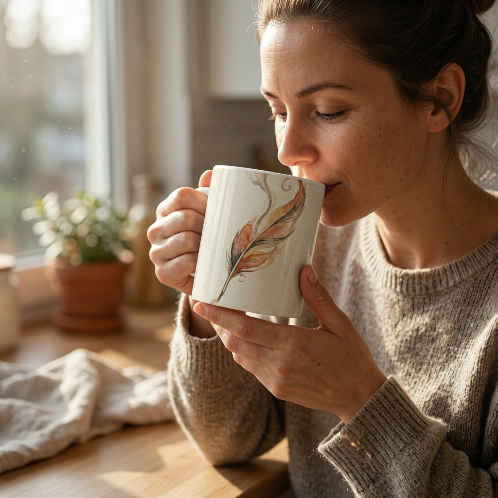 model: The Daily Ritual -- 11oz Ceramic Mug - lifestyle