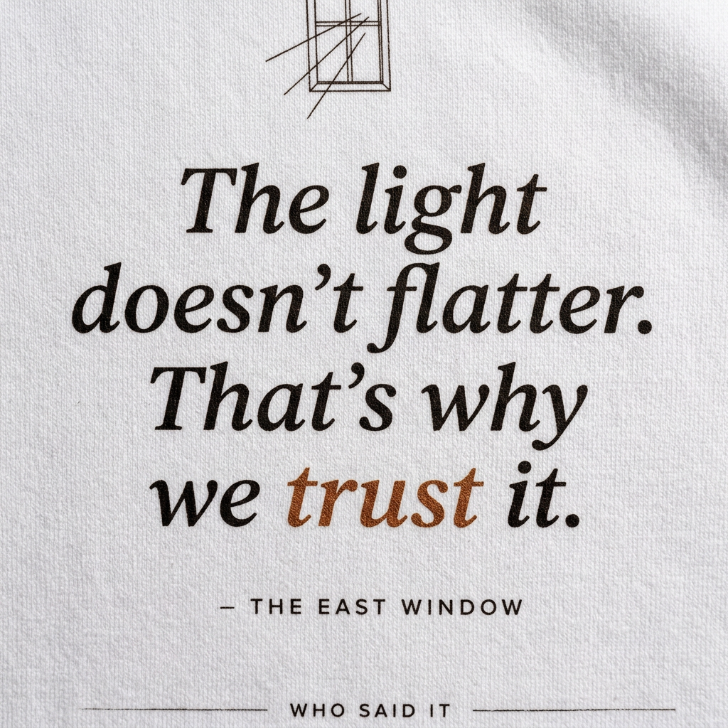 The Light Doesn't Flatter — The East Window Tee - detail