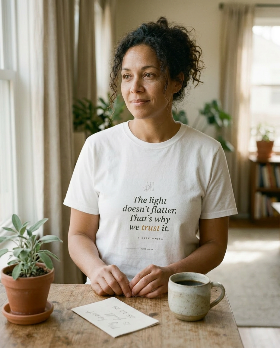 model: The Light Doesn't Flatter — The East Window Tee - lifestyle
