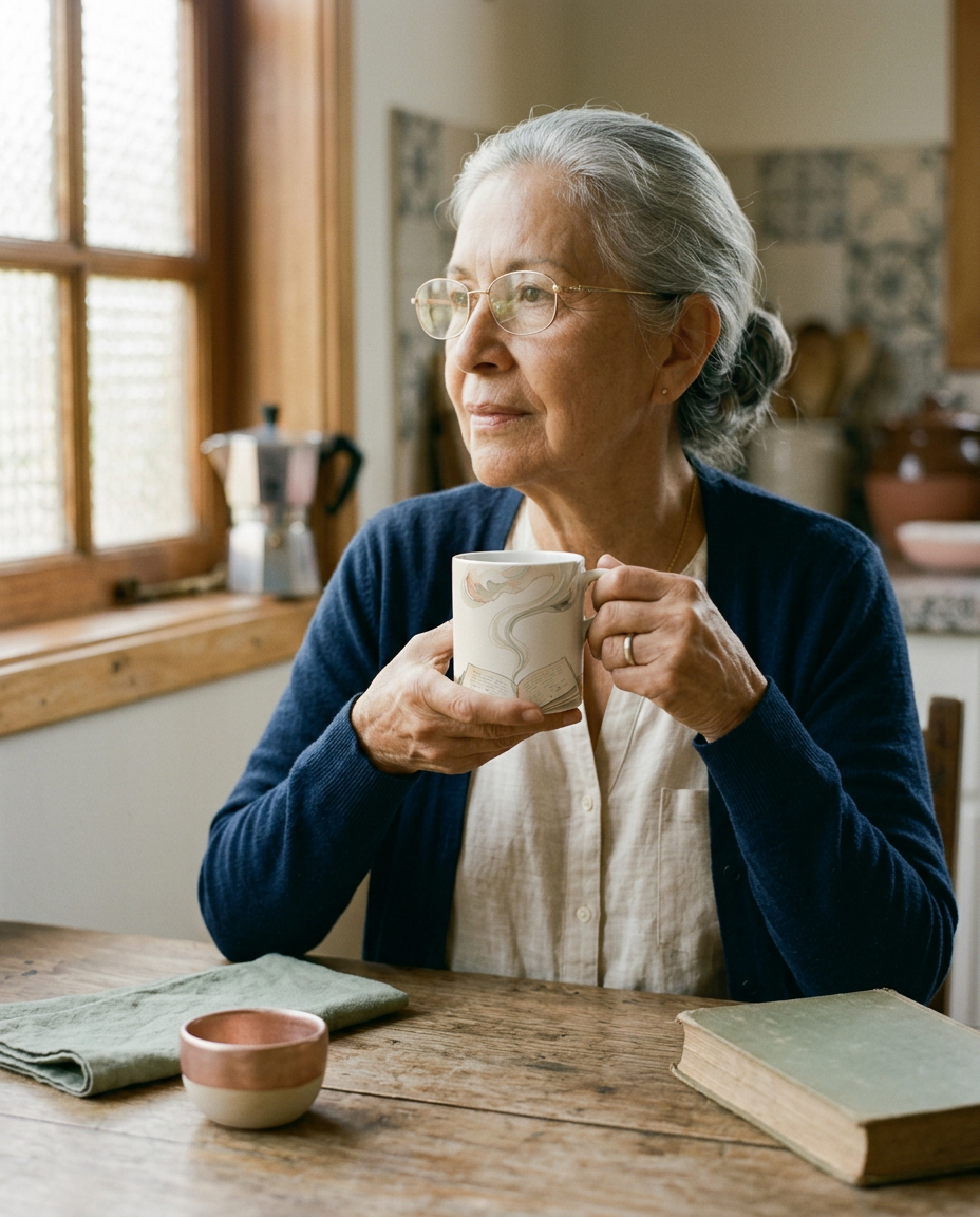 The Morning Archive -- 11oz Ceramic Mug - on a model