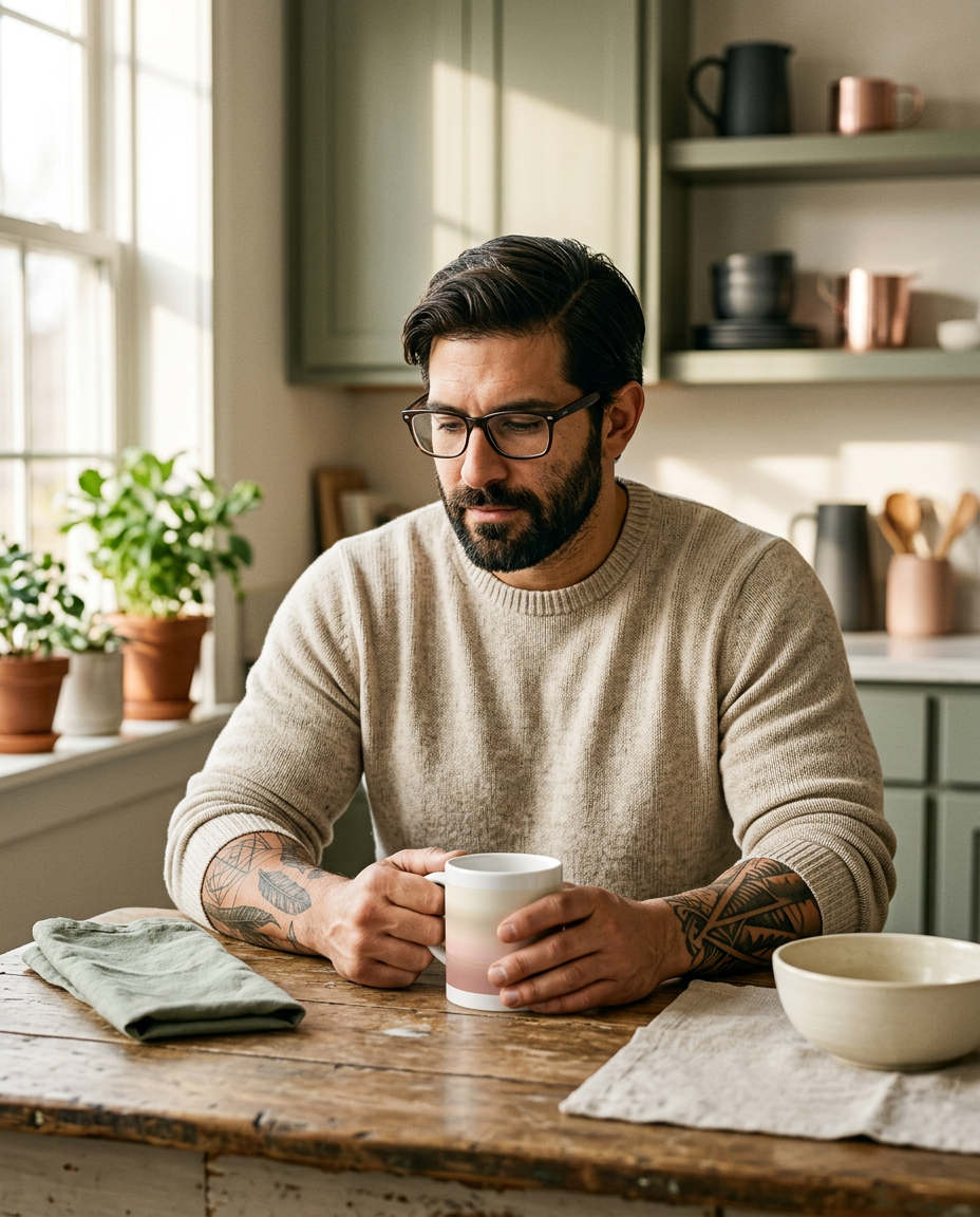 The Original Morning Person Mug - on a model
