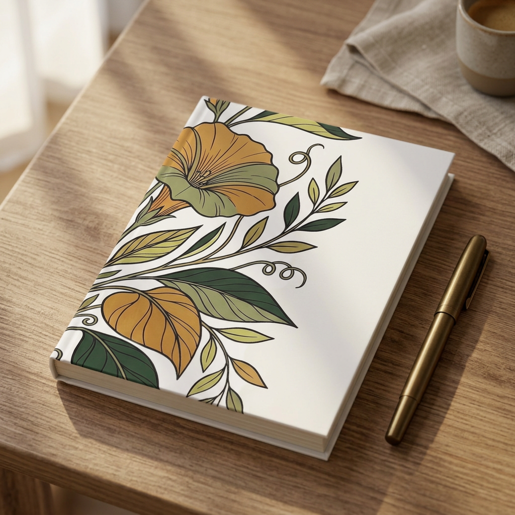 The Ritual Hardcover Journal -- Botanical Morning - styled