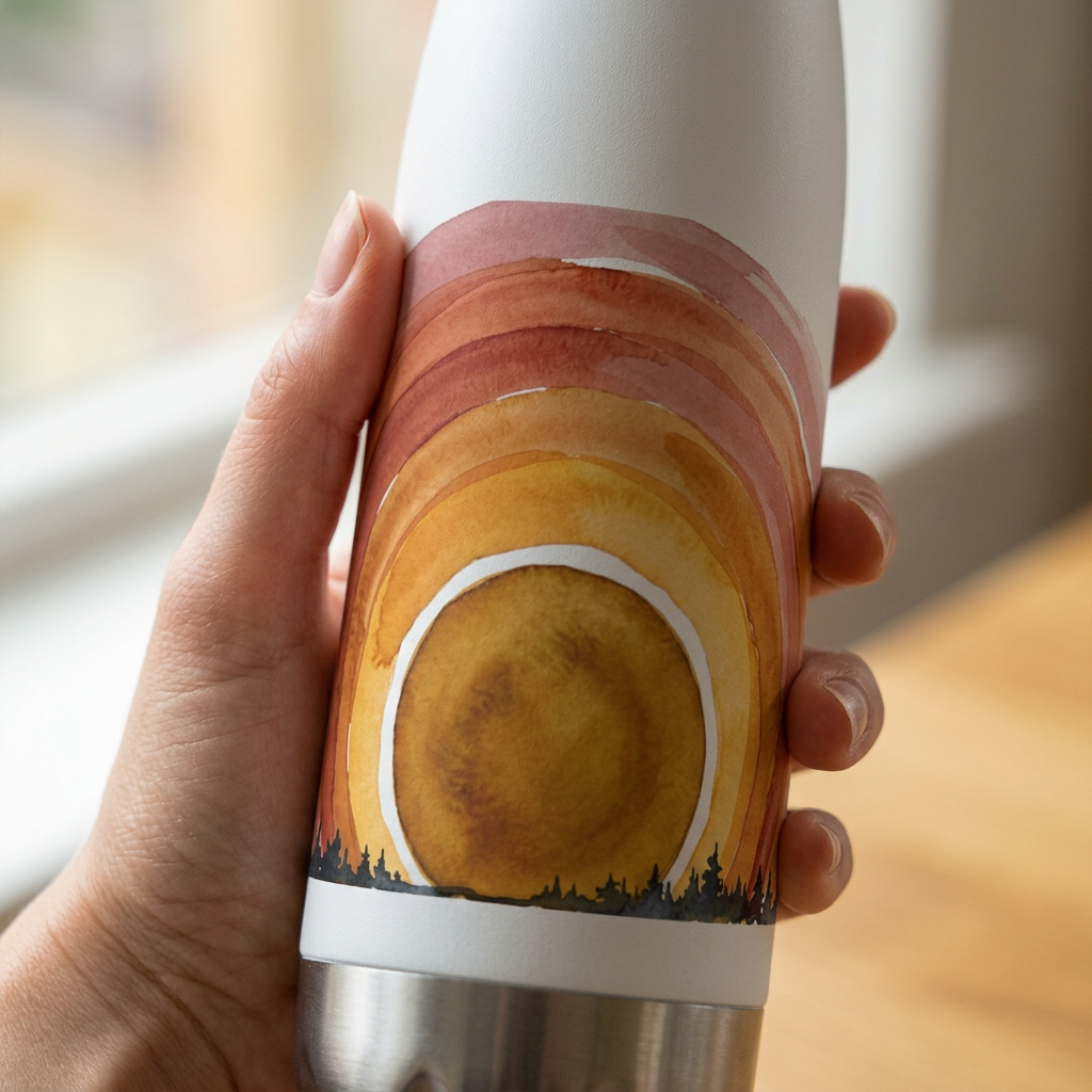 model: The Ritual Insulated Bottle 20oz -- Golden Hour - detail