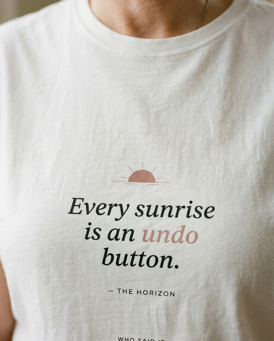 model: The Undo Button — The Horizon Tee - detail