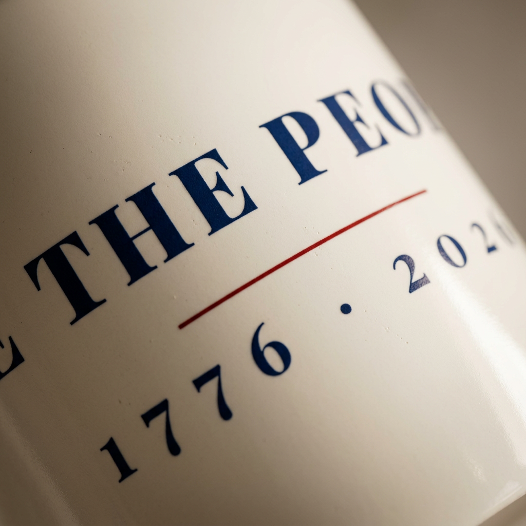 We the People Mug - print detail