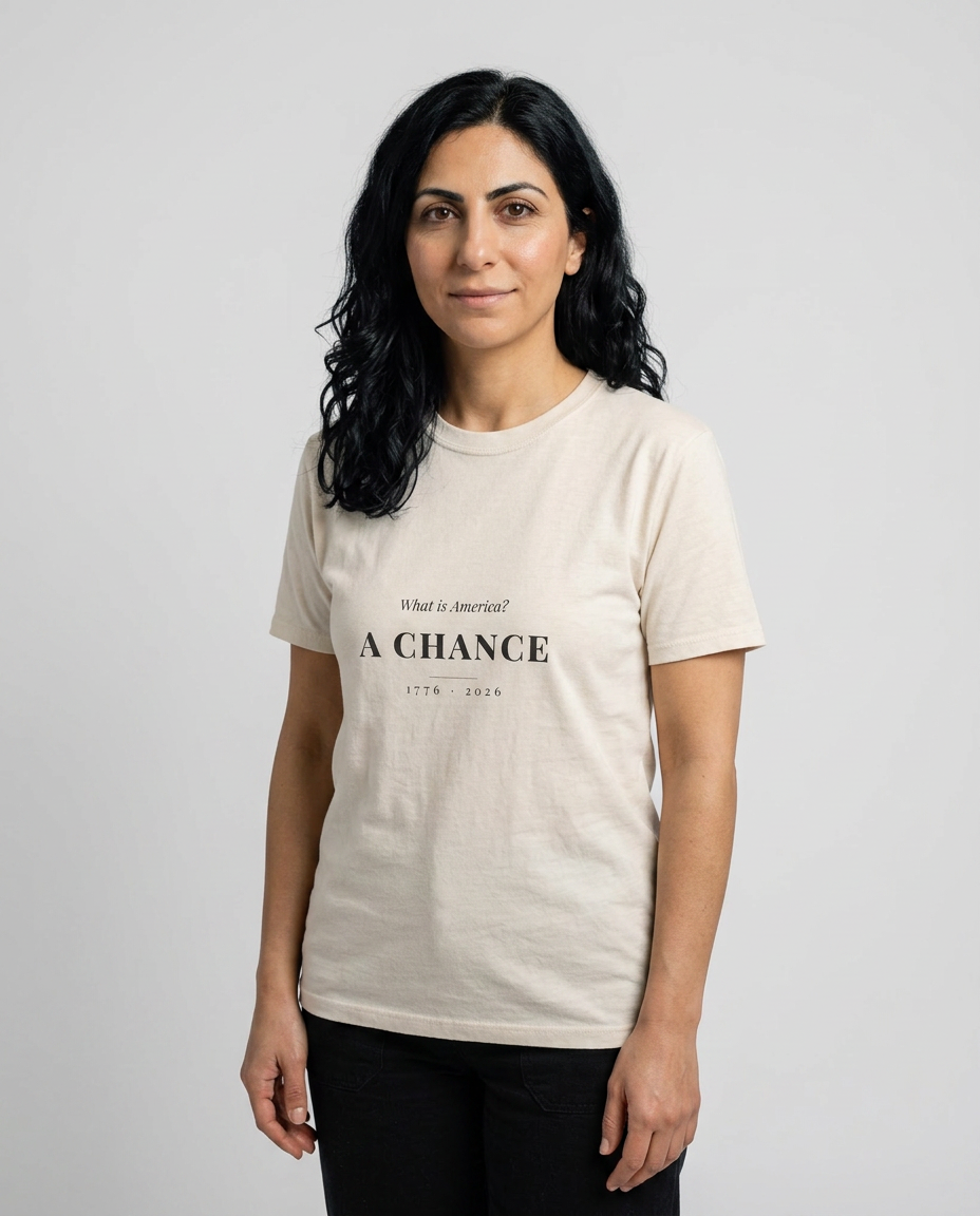 model: What Is America — A Chance Tee - catalog-hero