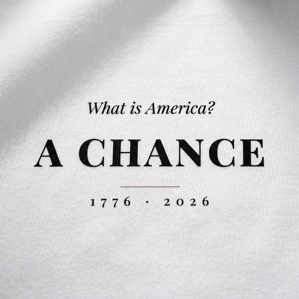 What Is America — A Chance Tee - print detail