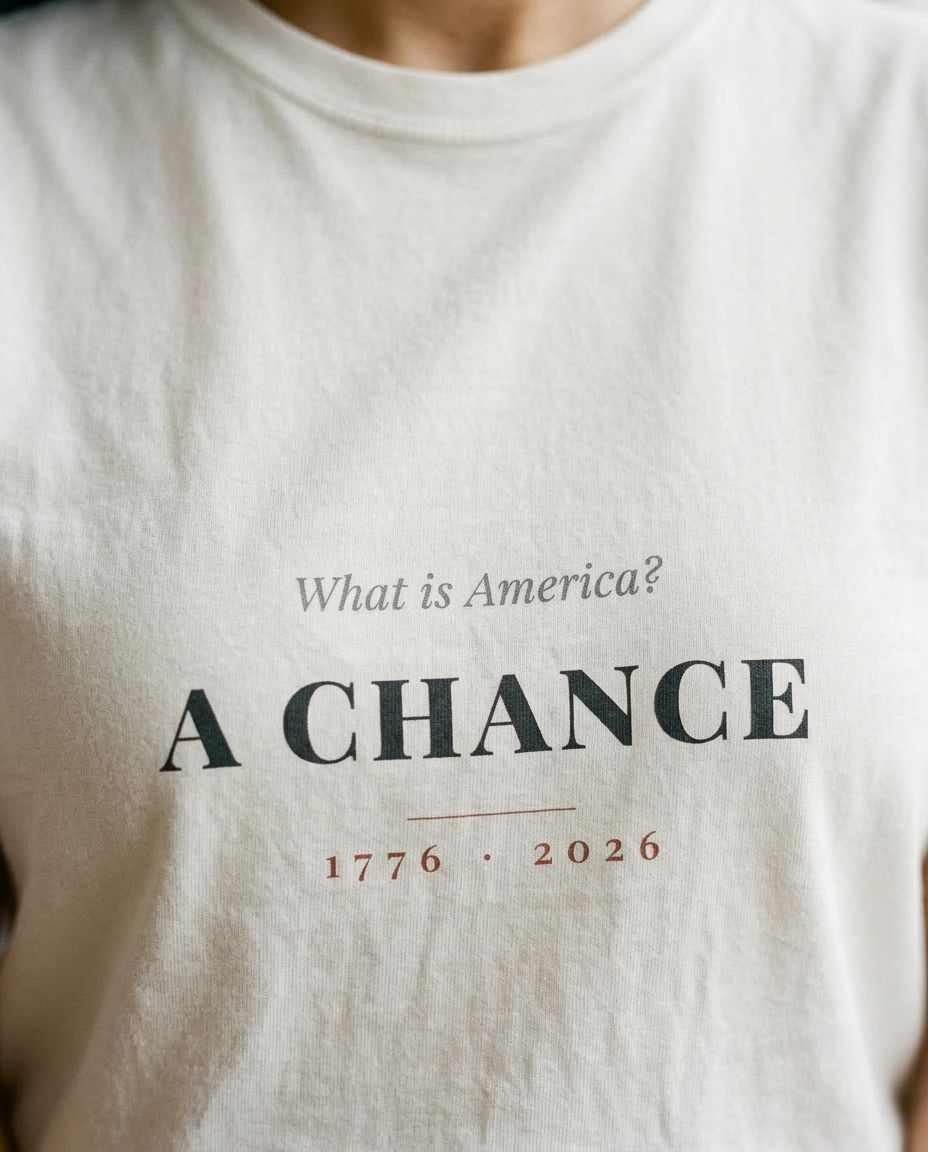 model: What Is America — A Chance Tee - detail
