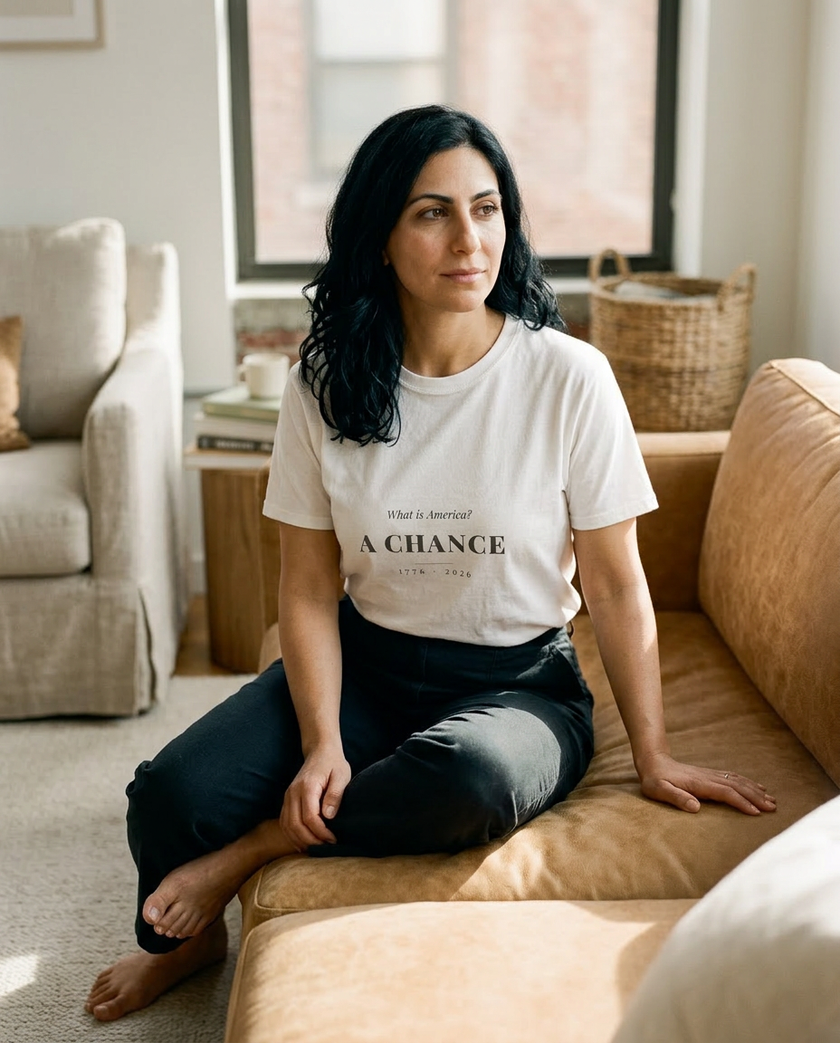 model: What Is America — A Chance Tee - lifestyle