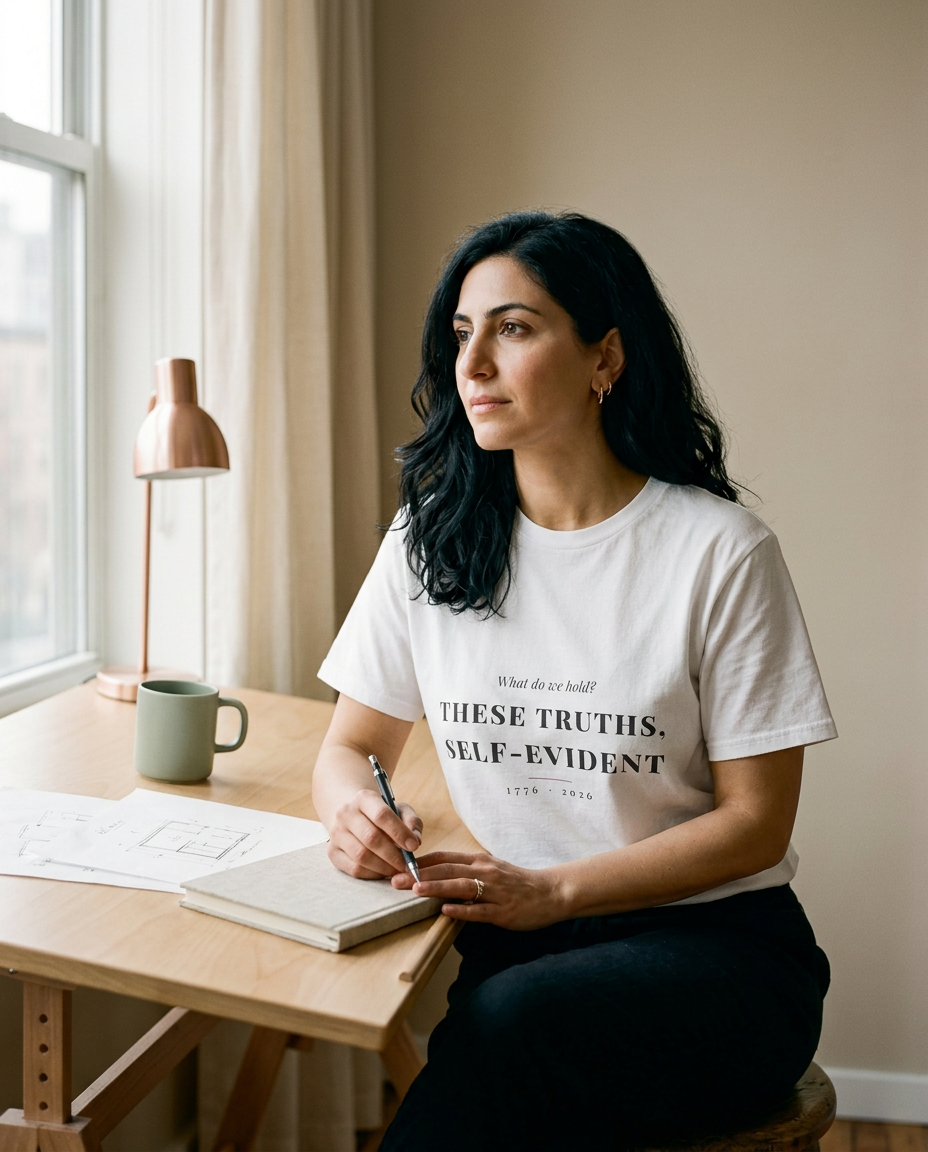 What We Hold Self-Evident Tee - on a model