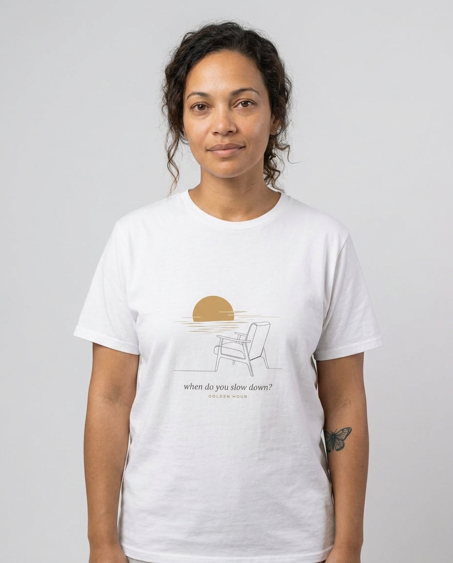 model: When Do You Slow Down — The Golden Hour Tee - catalog-hero