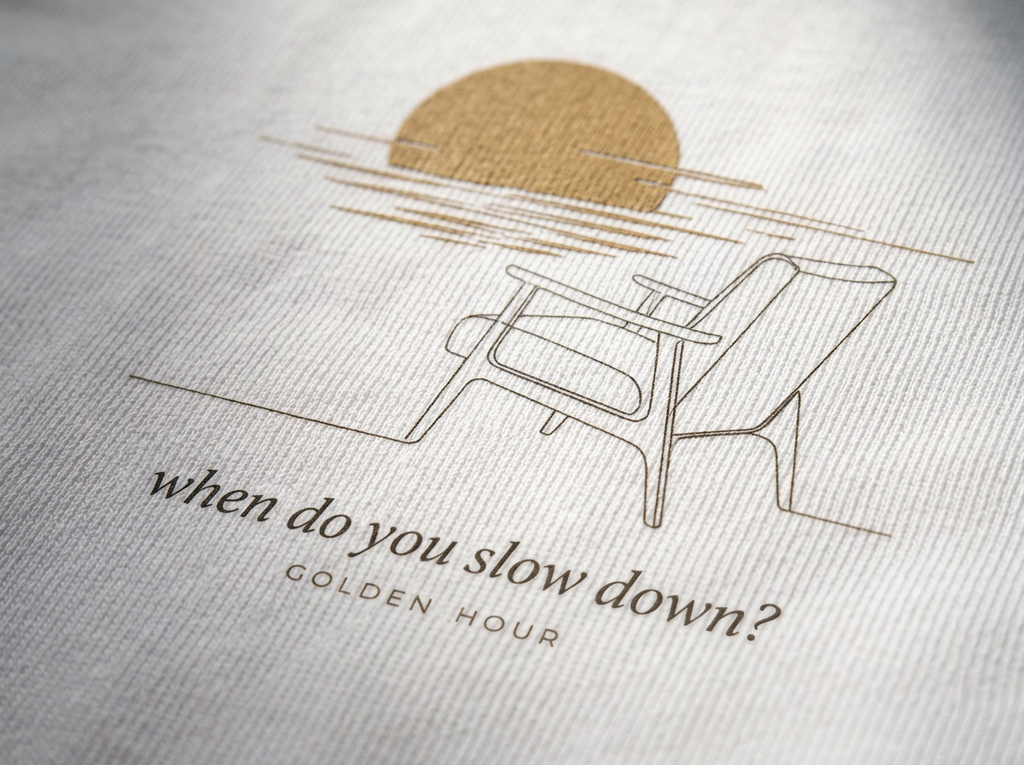 When Do You Slow Down — The Golden Hour Tee - detail