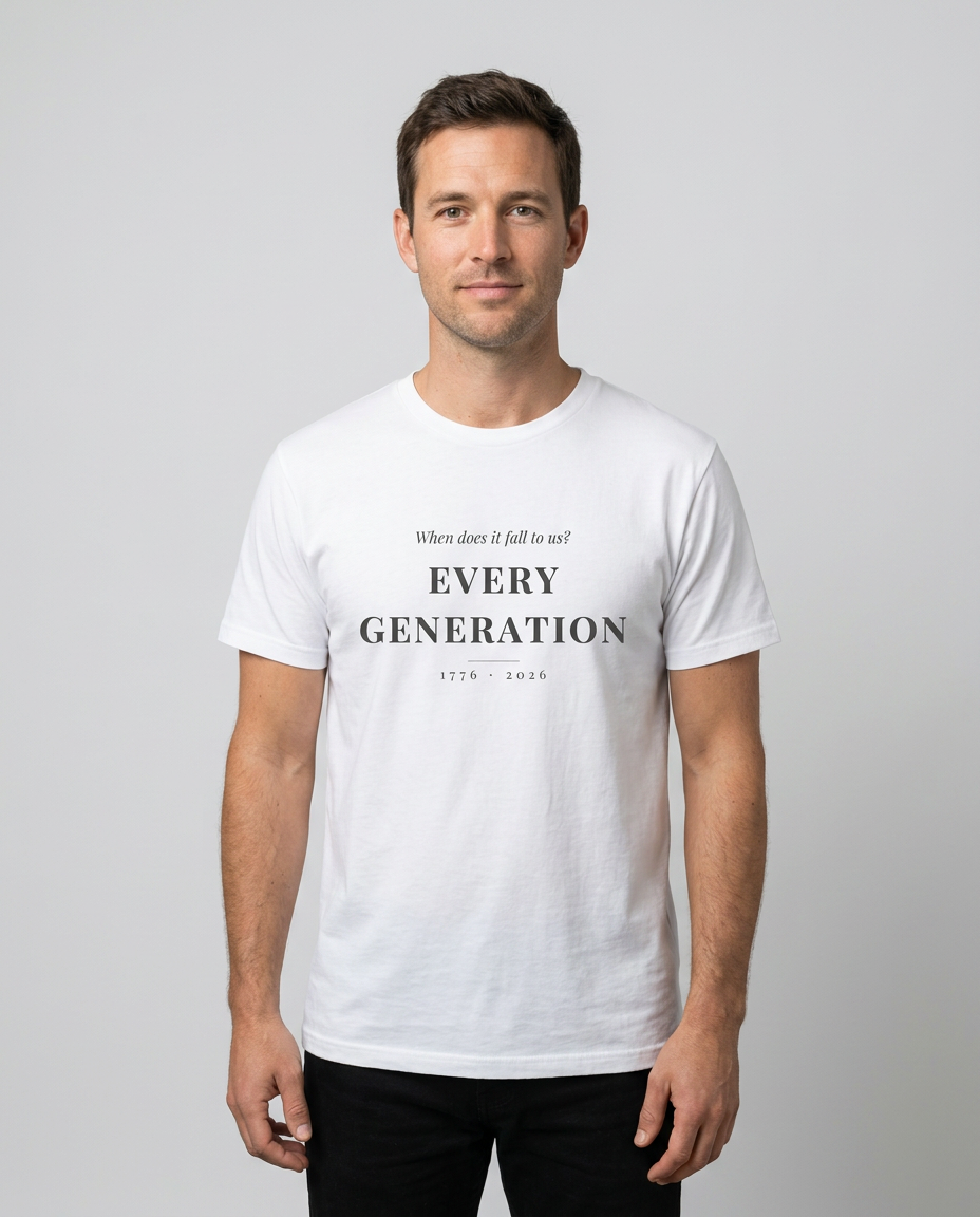model: When It Falls to Us — Every Generation Tee - catalog-hero