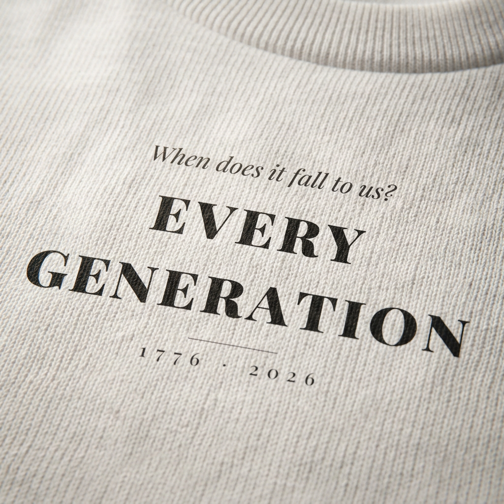 When It Falls to Us — Every Generation Tee - print detail