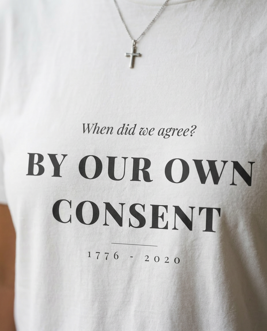 model: When We Agreed — By Our Own Consent Tee - detail