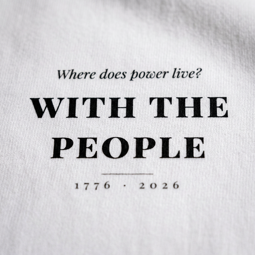 Where Power Lives — With the People Tee - print detail