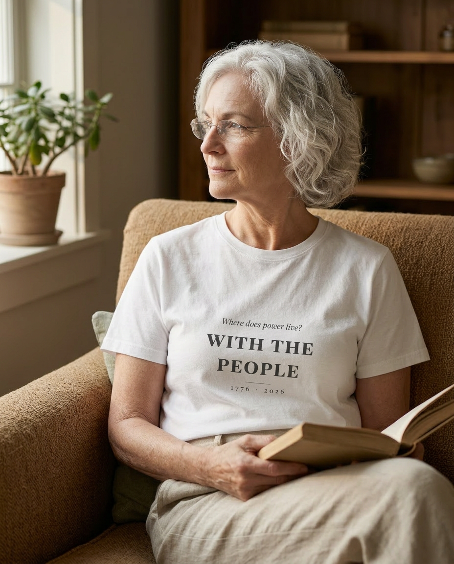 model: Where Power Lives — With the People Tee - lifestyle