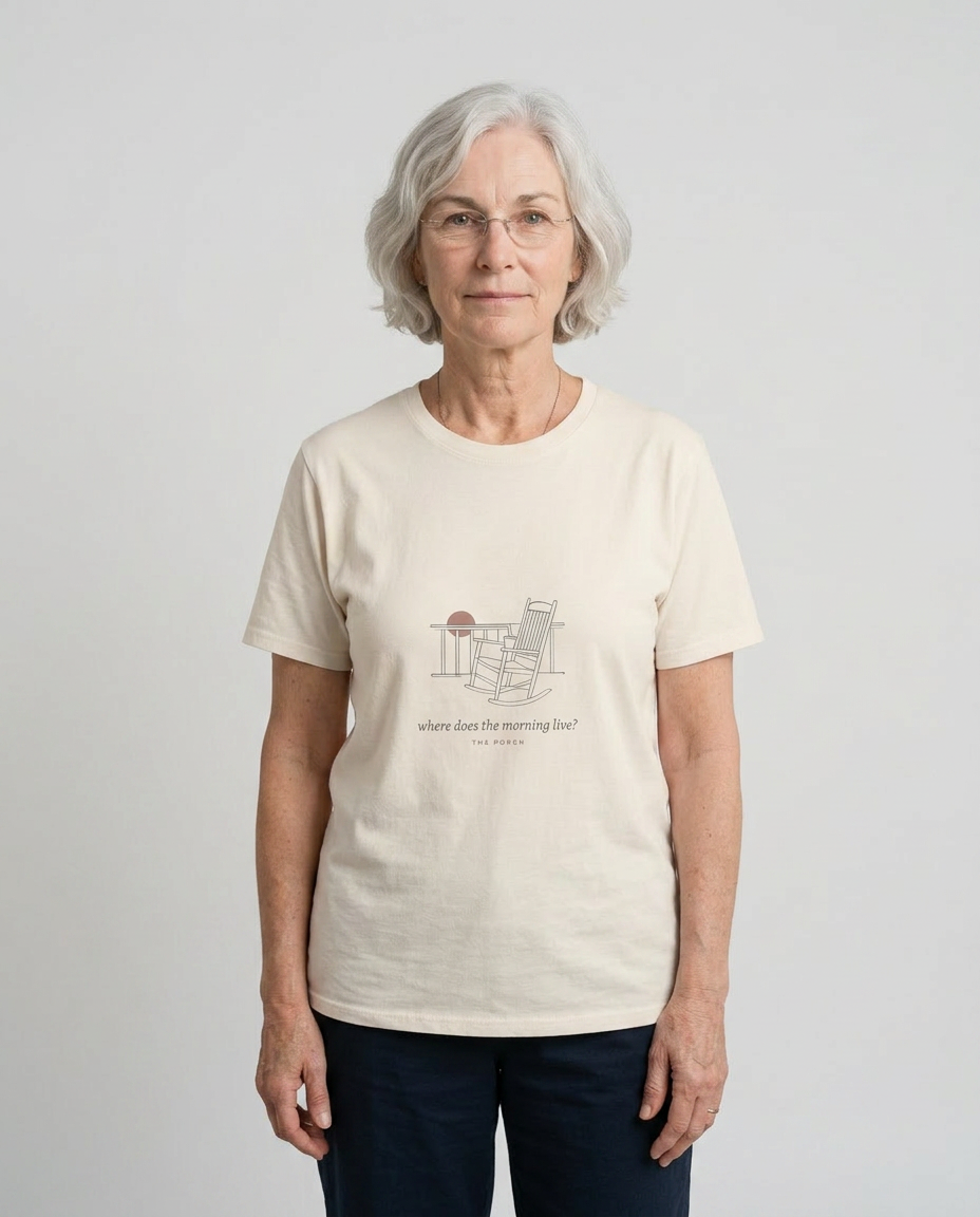 model: Where the Morning Lives — The Porch Tee - catalog-hero