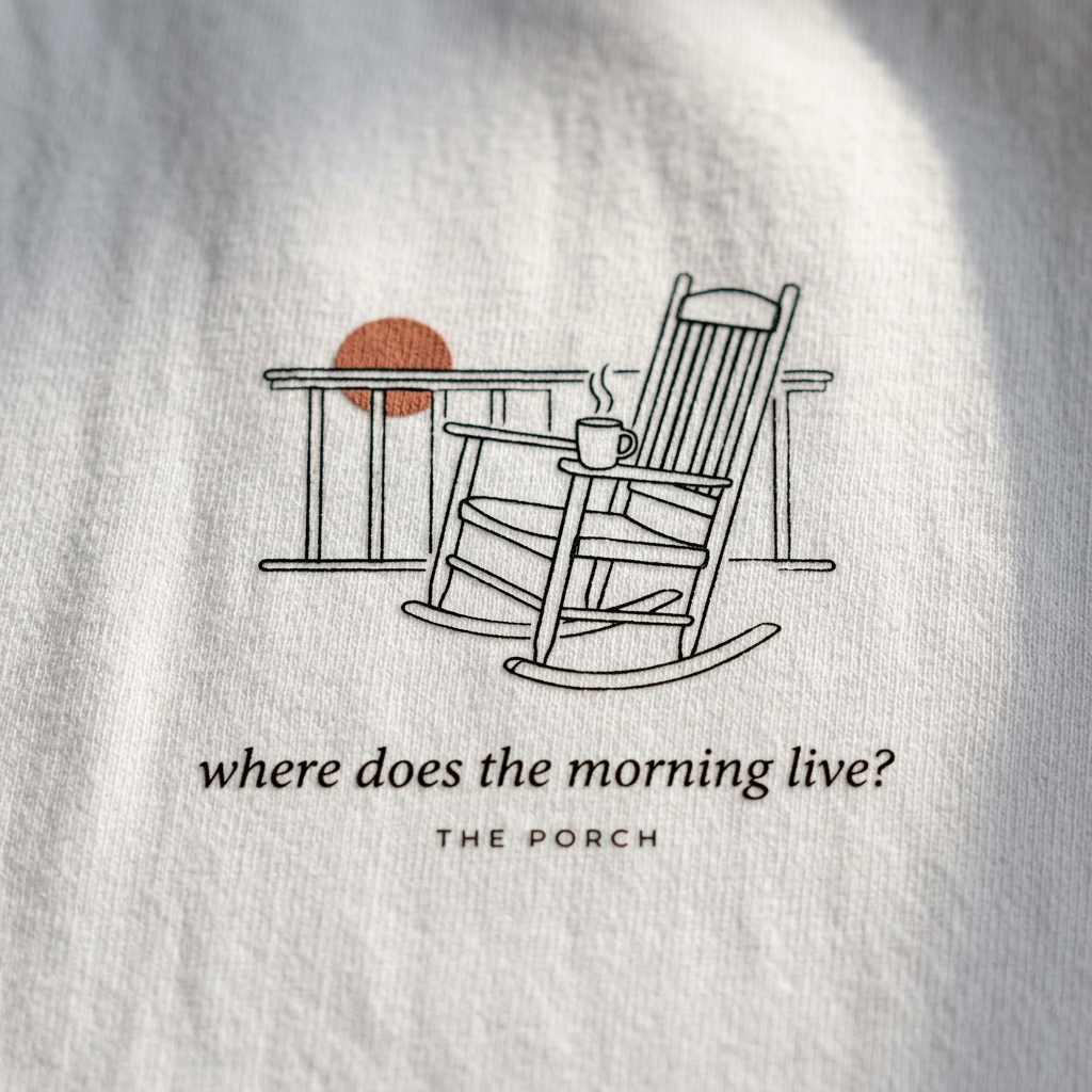 Where the Morning Lives — The Porch Tee - detail