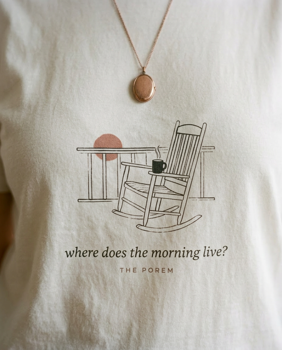 model: Where the Morning Lives — The Porch Tee - detail