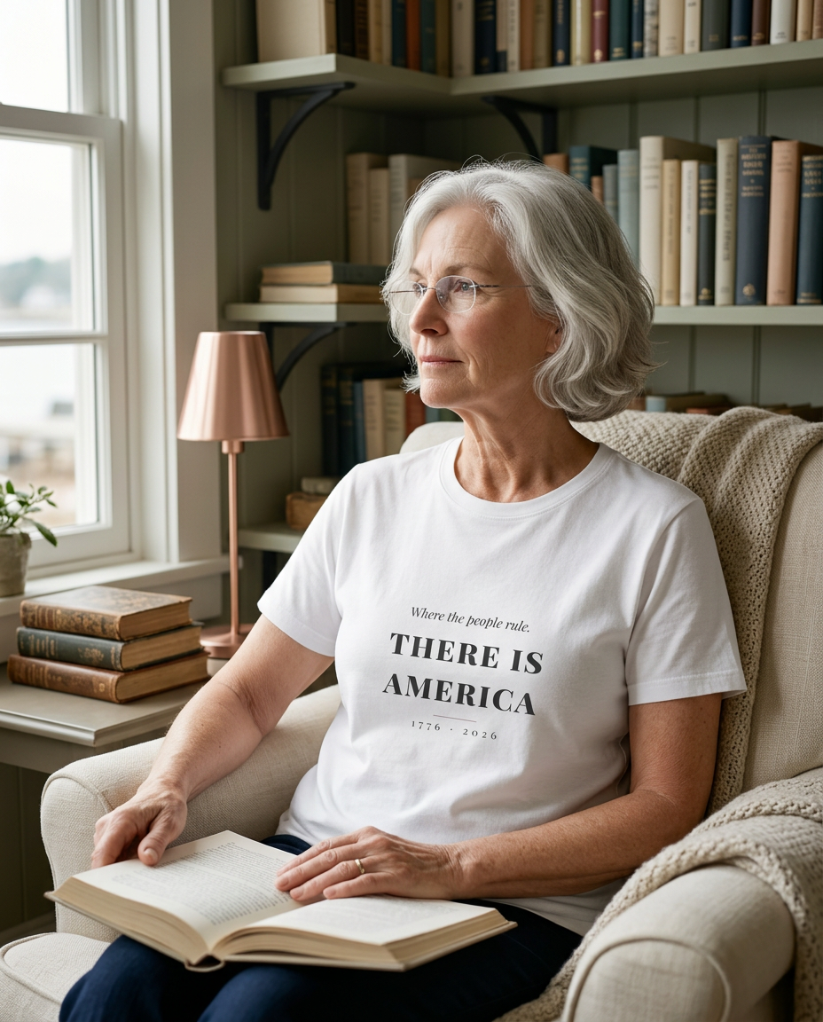 Where the People Rule — There Is America Tee - on a model